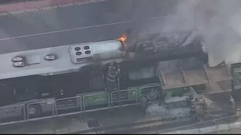 Una avioneta se estrelló contra un colectivo en una avenida de San Pablo: hay al menos dos muertos