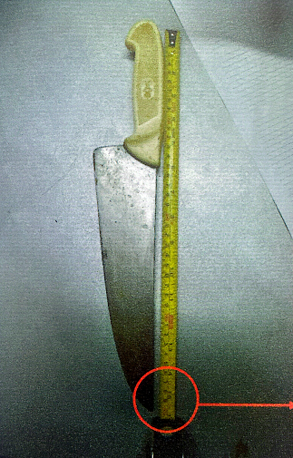 El cuchillo utilizado para la amenaza. 