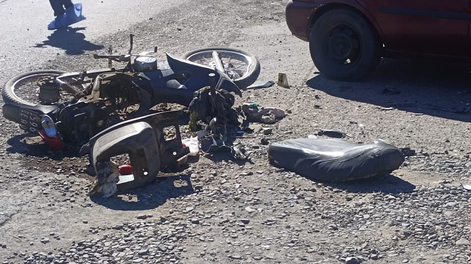 La moto que conducía AdolfoNicolás Ávila, la víctima del accidente.