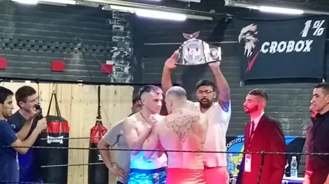 Título. San Juan tendrá nuevo campeón en los 85kg,. cuando se enfrenten en Villa Obrera Federico Acosta y Agustín Aubone.