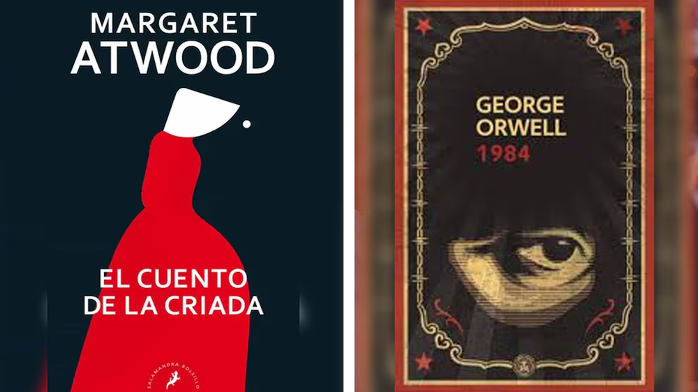 Los libros El cuento de la criada de Margaret Atwood y 1984 de George Orwell son dos de más de 200 títulos retirados de las escuelas públicas de Alberta, Canadá.