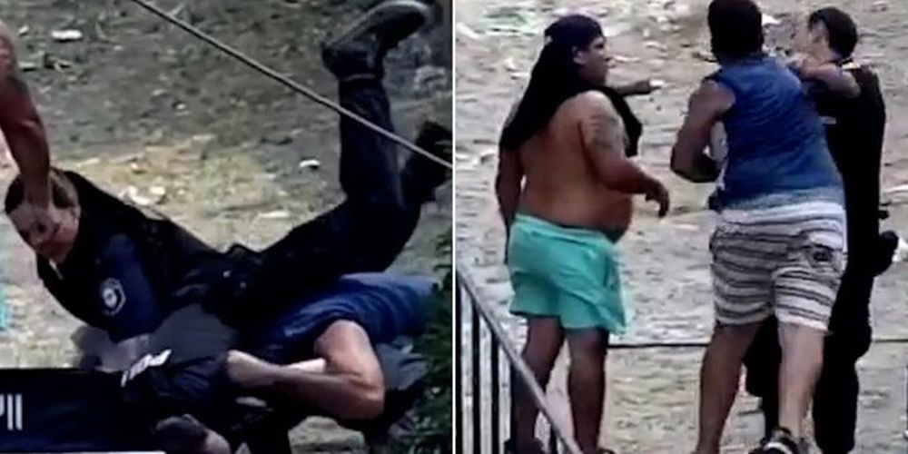 Se agarró a piñas con un chofer y fracturó a un policía luego de chocar contra un camión