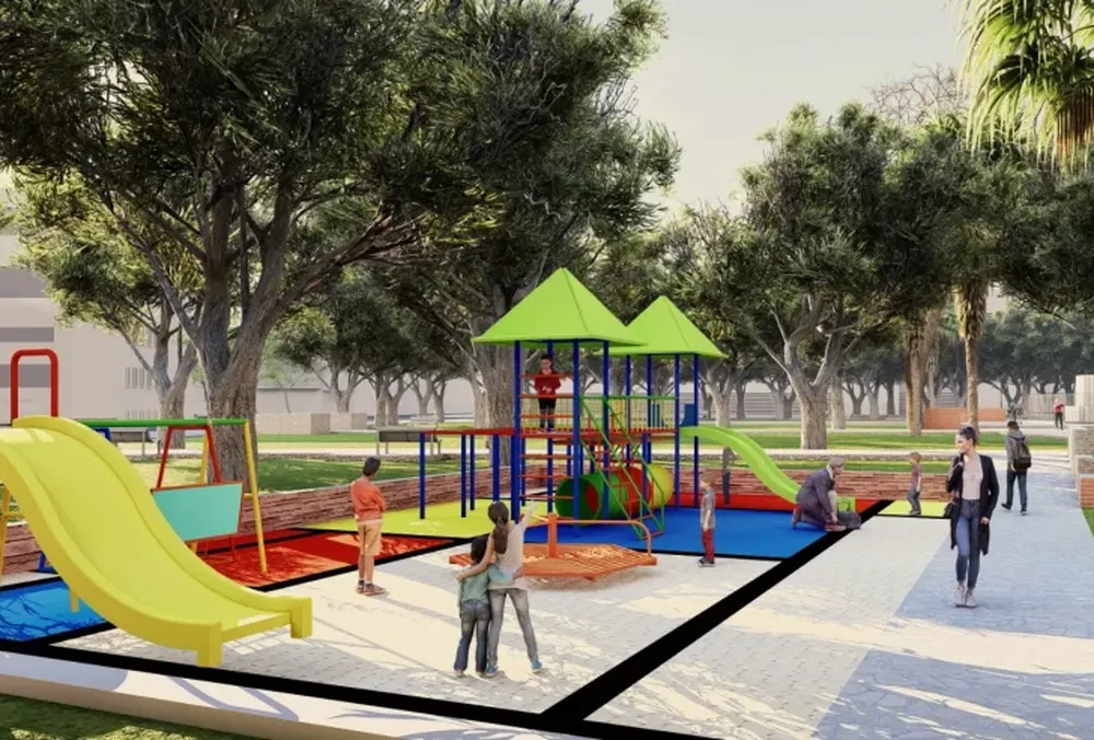 Diversión. La Plaza Aberastain, en Capital, contará con un nuevo sector de juegos infantiles más moderno y seguro para que los chicos puedan divertirse a pleno.