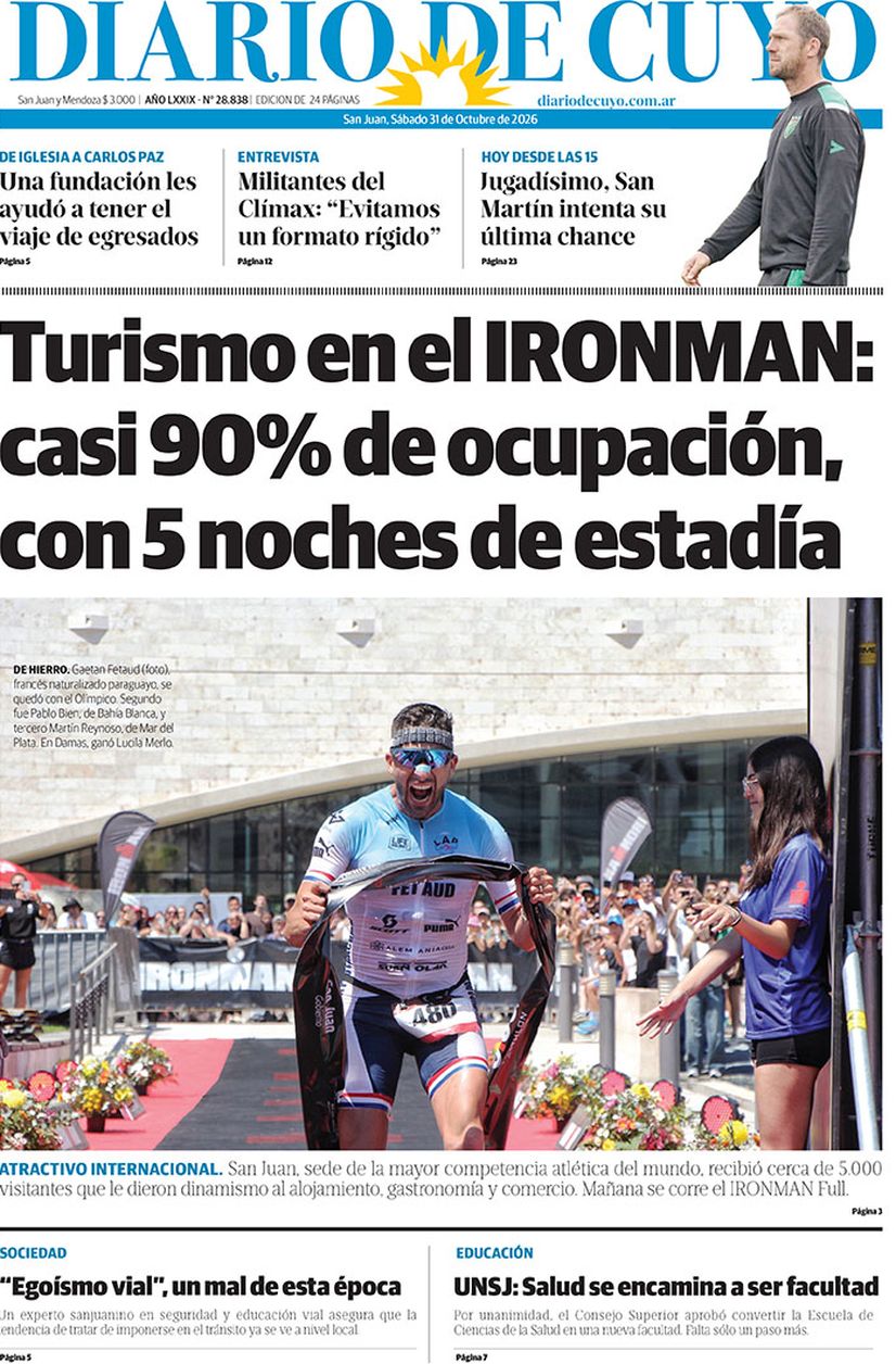 Diario de Cuyo | Tapa Edición 31 de Octubre 2026