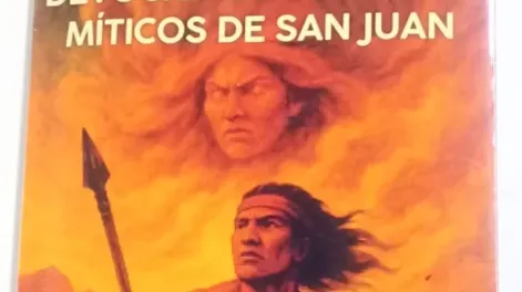 PORTADA o tapa de libro escrito por los profesores Delgado y Mercado, como una contribución para promover el acervo cultural sanjuanino.