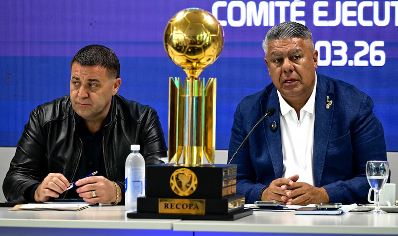Pablo Toviggino y Claudio Tapia durante la reunión en AFA del Comité Ejecutivo de la Liga Profesional.&nbsp;
