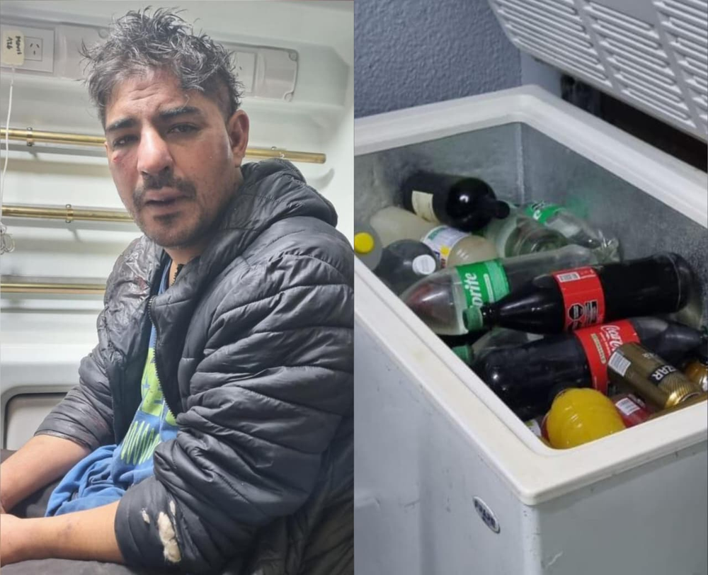 El sospechoso intentó huir con el fernet y la coca en moto junto a una mujer que logró escapar. Fue reducido por el damnificado y vecinos.