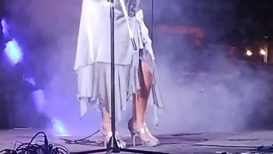 Patricia Vizcaíno. Interpretó “El último escalón” y dejó impactados a espectadoresy jueces. La semana que viene deberá actuar en la grilla oficial del festival.