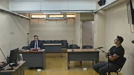Matías Francisco Durán previo al comienzo de la audiencia de este miércoles.