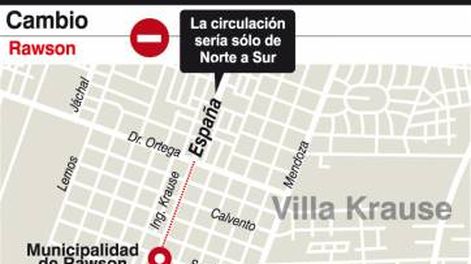 Rawson: un tramo de la avenida España será de una sola mano
