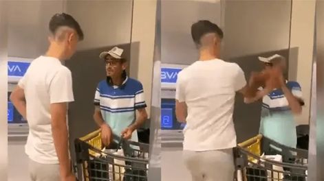 Indignante: un joven se grabó golpeando a una persona en situación de calle