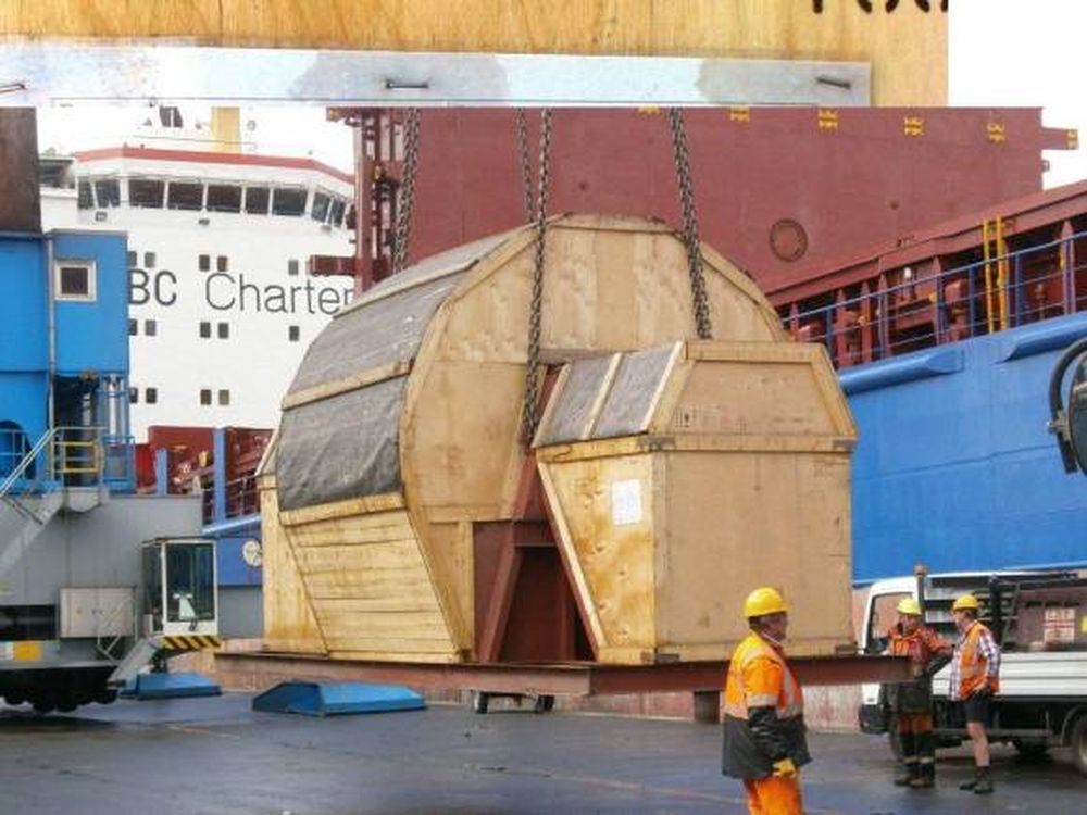 Viene en viaje la turbina y generadores para el dique