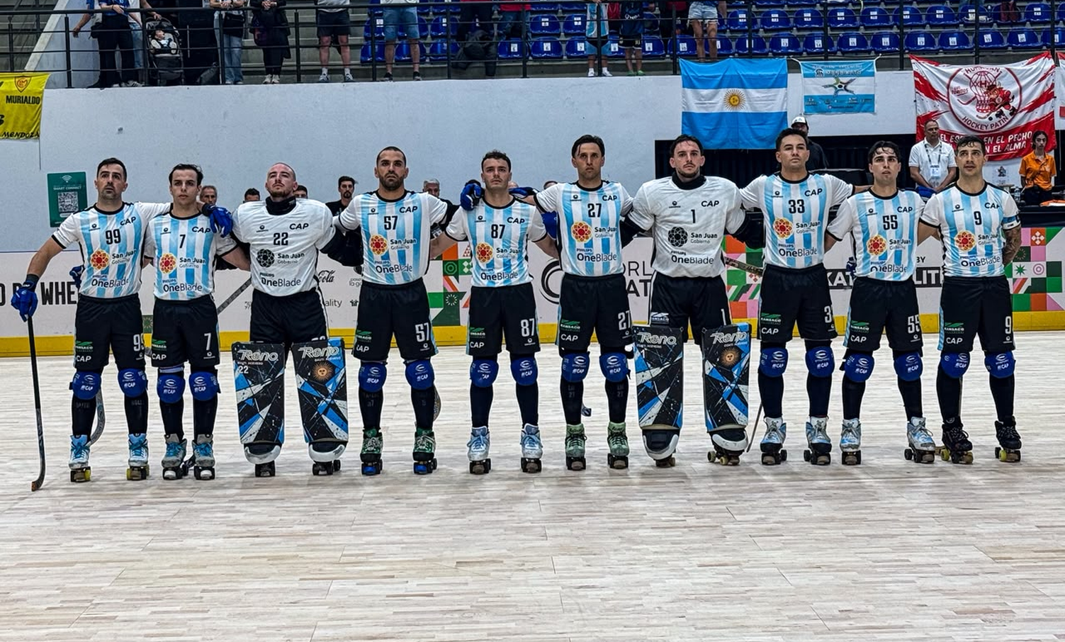 Argentina empata contra Francia 1 a 1 en el primer partido del Mundial de hockey sobre patines