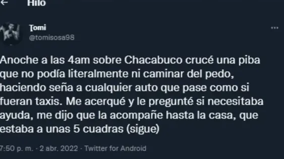 Un joven se cruzó con una chica muy borracha y tomó una decisión que estremeció las redes