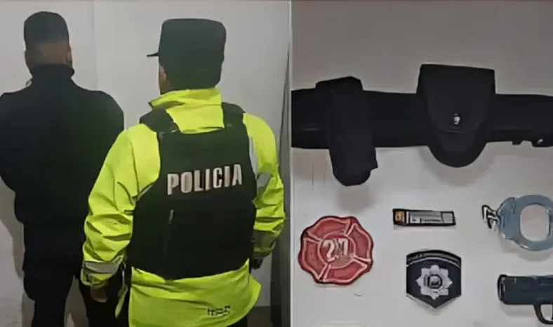 Se hacía pasar por policía y lo detuvieron en un control: tenía uniforme, esposas y una réplica de arma