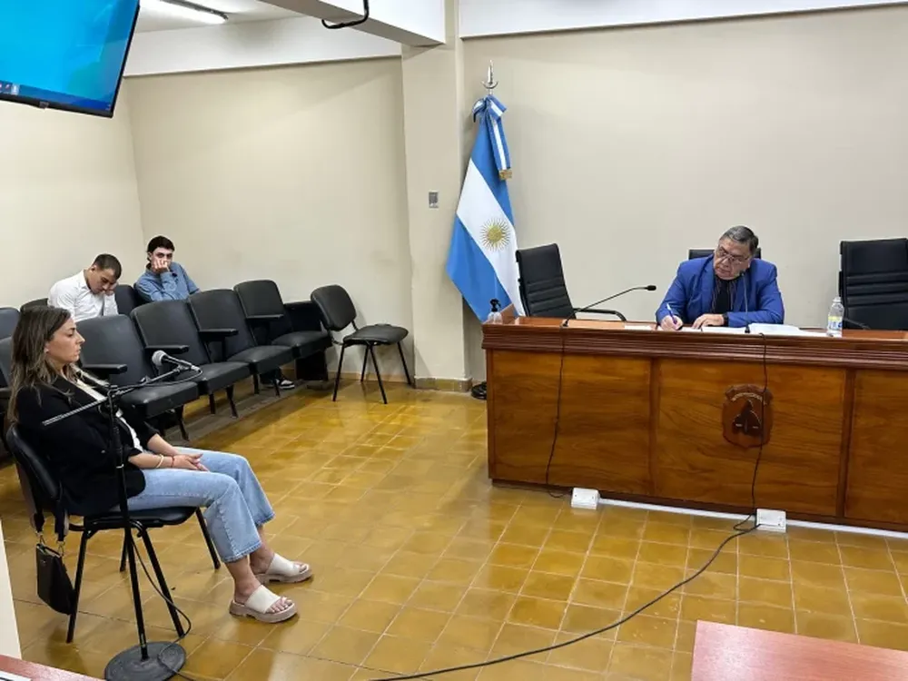 La imputada, sentada frente al nuevo juez del caso, Alberto Caballero.