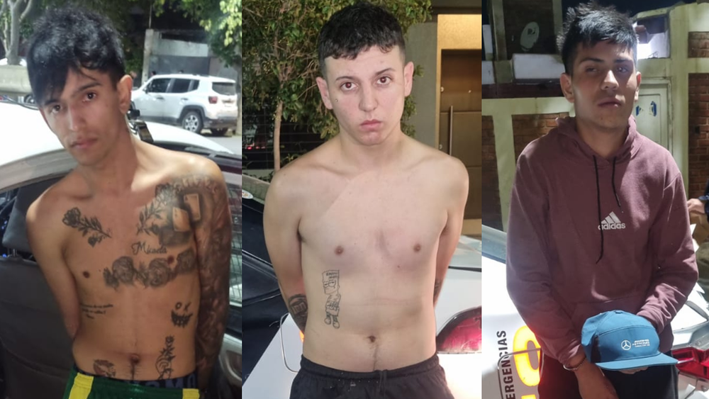 Kevin Narváez, Jorge Pizarro y Franco Heredia, los detenidos por el intento de robo en Rivadavia.&nbsp;