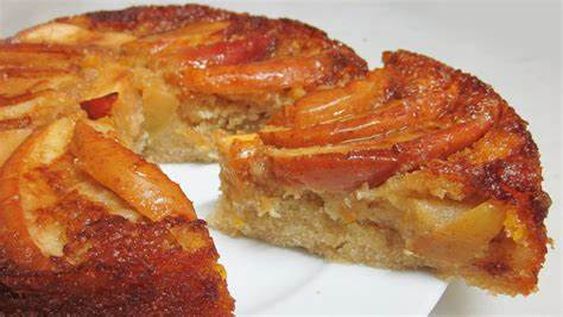 Torta invertida de manzanas