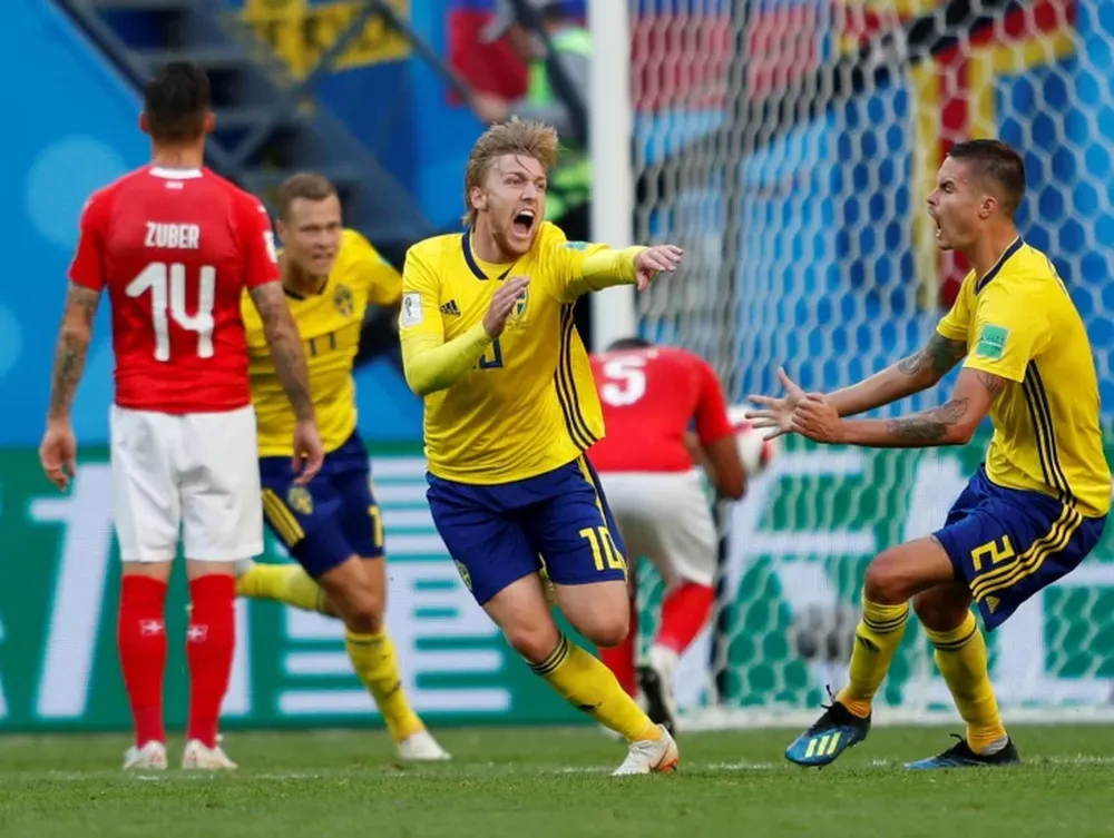 Suecia venció Suiza y se metió en cuartos