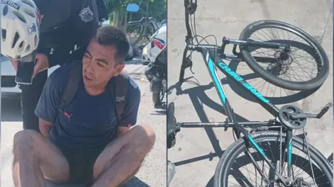 Un obrero vio al sujeto que le robó la bicicleta, lo corrió a pie y con ayuda de un automovilista, lo entregó a la policía