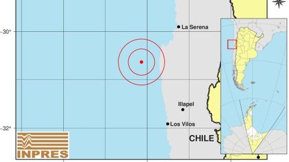 Temblor en la costa pacífica. INPRES.-