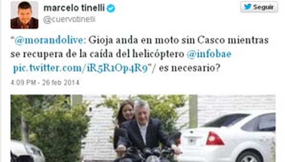 Gioja le contestó a Tinelli: “Le voy a mandar un casco”