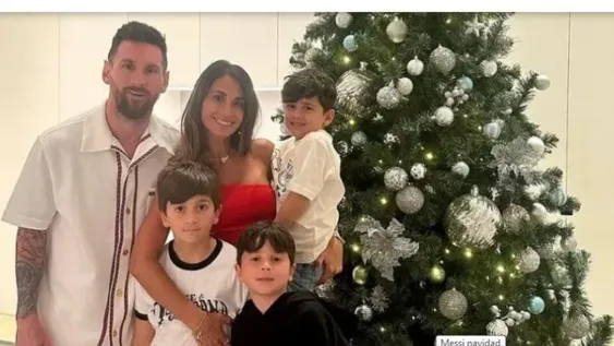 Messi celebró la Navidad en casa junto a su familia