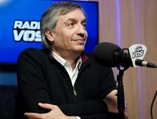 Máximo Kirchner durante la entrevista en Radio con Vos.