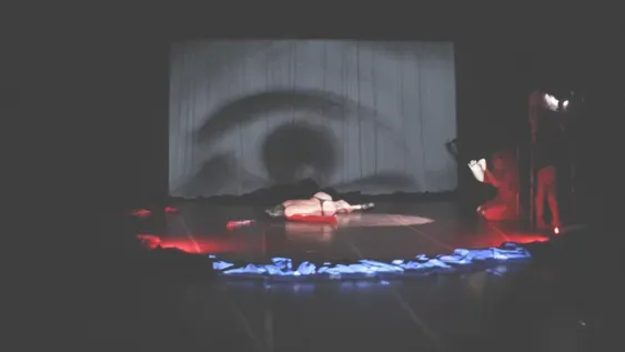 LA BAYADERA en dermis de tul (Obcaenum & Gires-Escénica). Relectura dislocada del ballet La Bayadera (1877). Piel, tul y tecnología se superponen para tensionar tradición, interfaz y género. Performers: Guadalupe Suárez Jofré, Facundo Cersósimo, Federico Tello. Dirección-versión: Federico Tello. Coproducción: Obcaenum & Gires - Escénica, con apoyo del Instituto Nacional del Teatro.