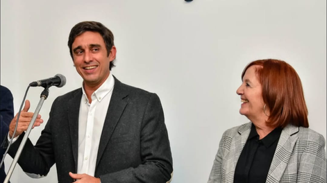 Emilio Baistrocchi con Alejandra Vigo.-