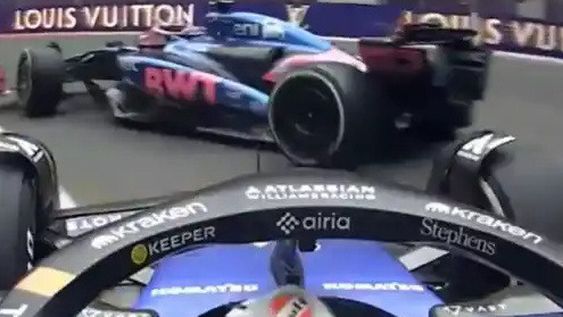 Dolido. Franco venía haciendo bien las cosas en Bakú pero Albon lo tocó y lo terminó postergando mal hasta terminar último.