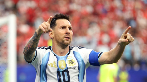Lionel Messi, goleador de Argentina frente a Austria.