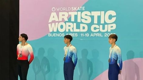 Campeón. Jesús Morte ganó en Buenos Aires en una de las pruebas más importantes del patinaje artístico.