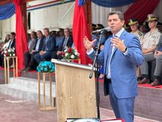 El gobernador Marcelo Orrego encabezó el acto. El gobernador Marcelo Orrego encabezó el acto.