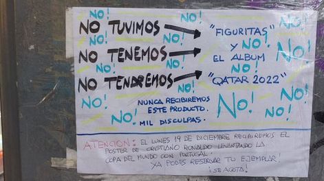 El hilo viral con carteles de kioscos que no tienen las figuritas del Mundial