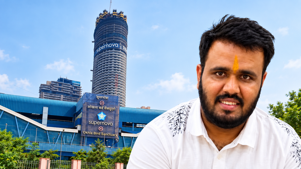 El rascacielos Supernova Spira, en Noida, India, donde muri&oacute; Sambhav Jain tras arrojarse al vac&iacute;o.