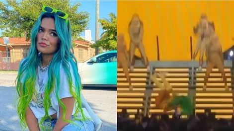VIDEO: la terrible caída de Karol G en pleno concierto