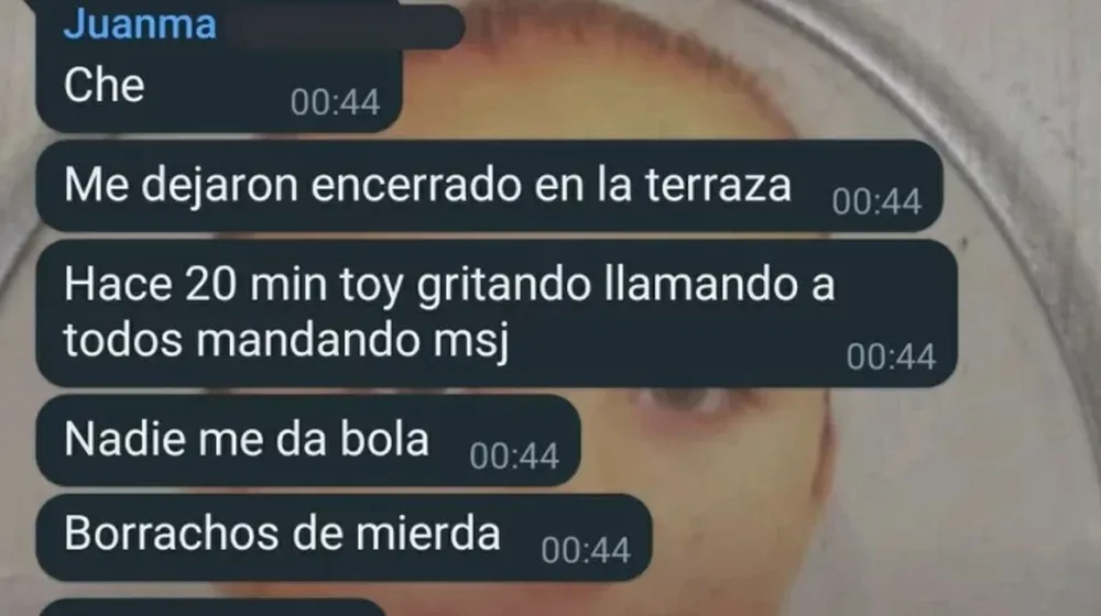 “Hace 20 minutos que estoy gritando, borrachos de m…”: un joven quedó encerrado y su familia no se dio cuenta