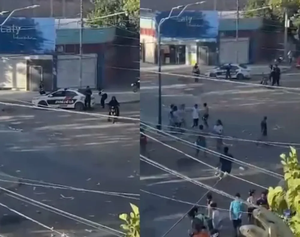 VIDEO: detenido abrió la puerta del patrullero y escapó corriendo