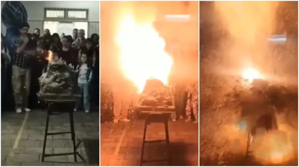 Incendio feria de ciencias.-