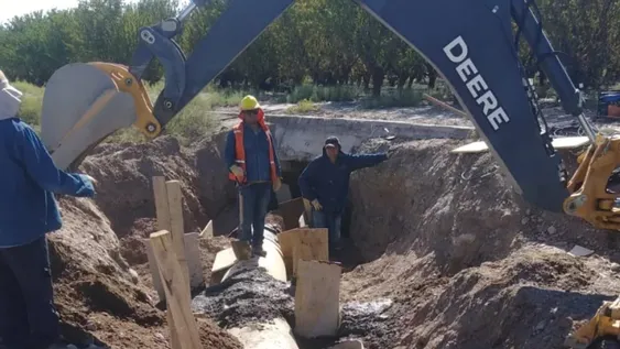 Habilitaron el baipás en el Canal General Albardón y se restableció el suministro de agua