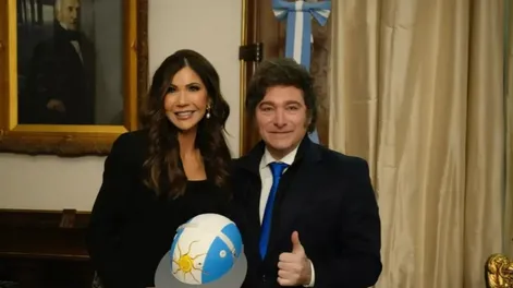 KRISTI NOEM. Milei recibió en Casa Rosada a la Secretaria de Seguridad de Trump.