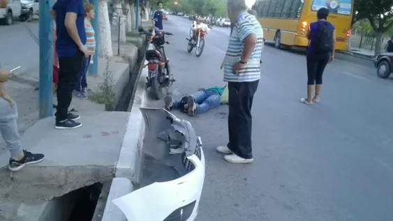 Un motociclista terminó golpeado en un accidente en Pocito