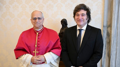 Papa León XIV y Javier Milei.