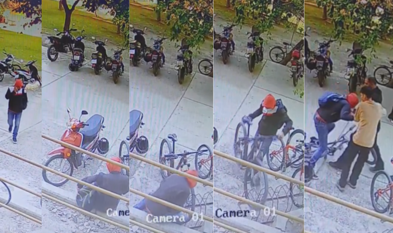 El hombre fue atrapado mientras trataba de robar una bicicleta en el patio punto de encuentro de la Facultad de Exactas de la UNSJ.&nbsp;