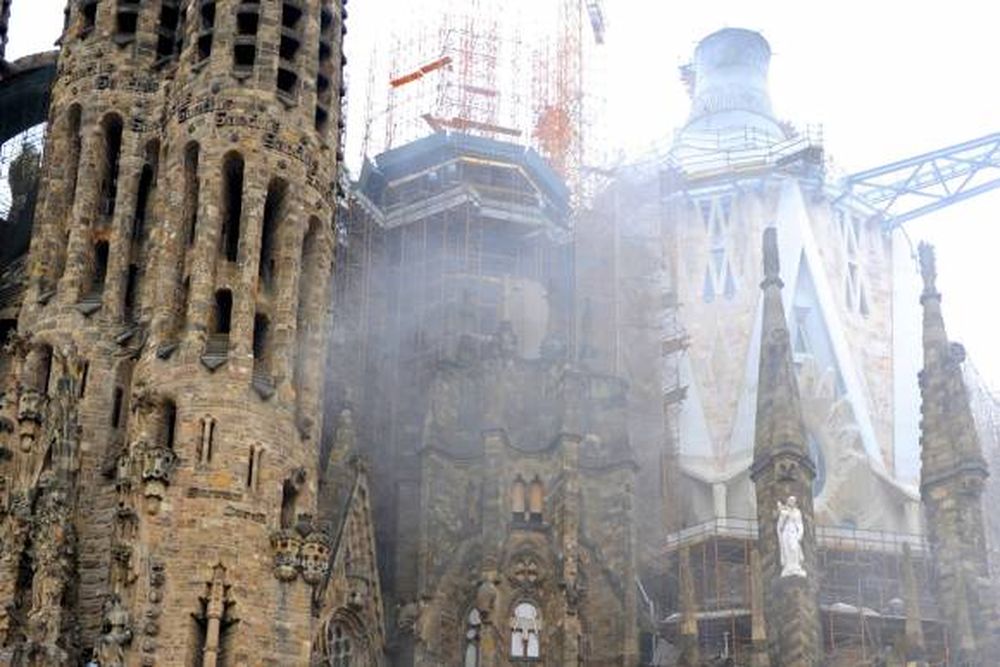 Fuego en la Sagrada Familia