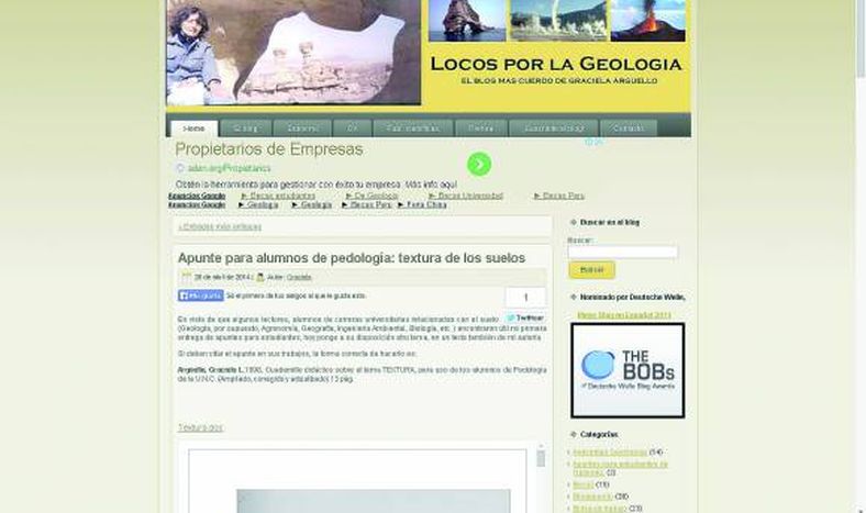 Geología desde la web con acento cordobés