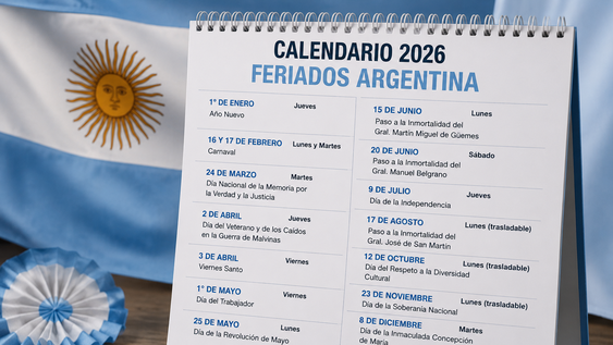 Calendario de feriados.