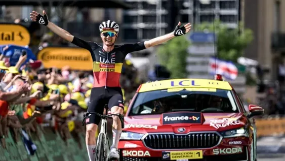 EL CAMPEÓN DE  BÉLGICA, peón de lujo de Pogacar, fue quien ganó la etapa de ayer. Hoy hay descanso y mañana empieza la última semana del Tour.