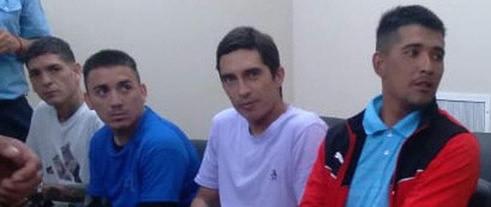 Desde la izquierda, Jesús Jorge y Matías Elizondo (únicos que van a juicio) Pedro Montiveros Cabanay (organizador) y Juan José Sánchez (jefe).